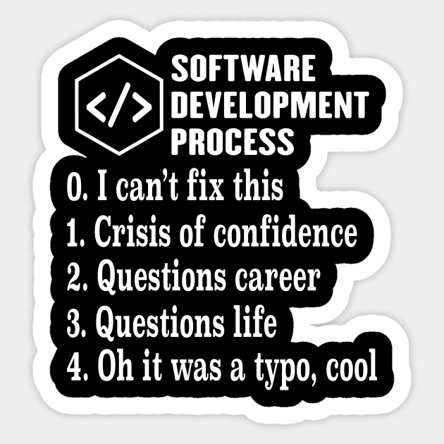 Software Development Process Engineer Developer Coder Geek Sticker by Crazyshirtgifts